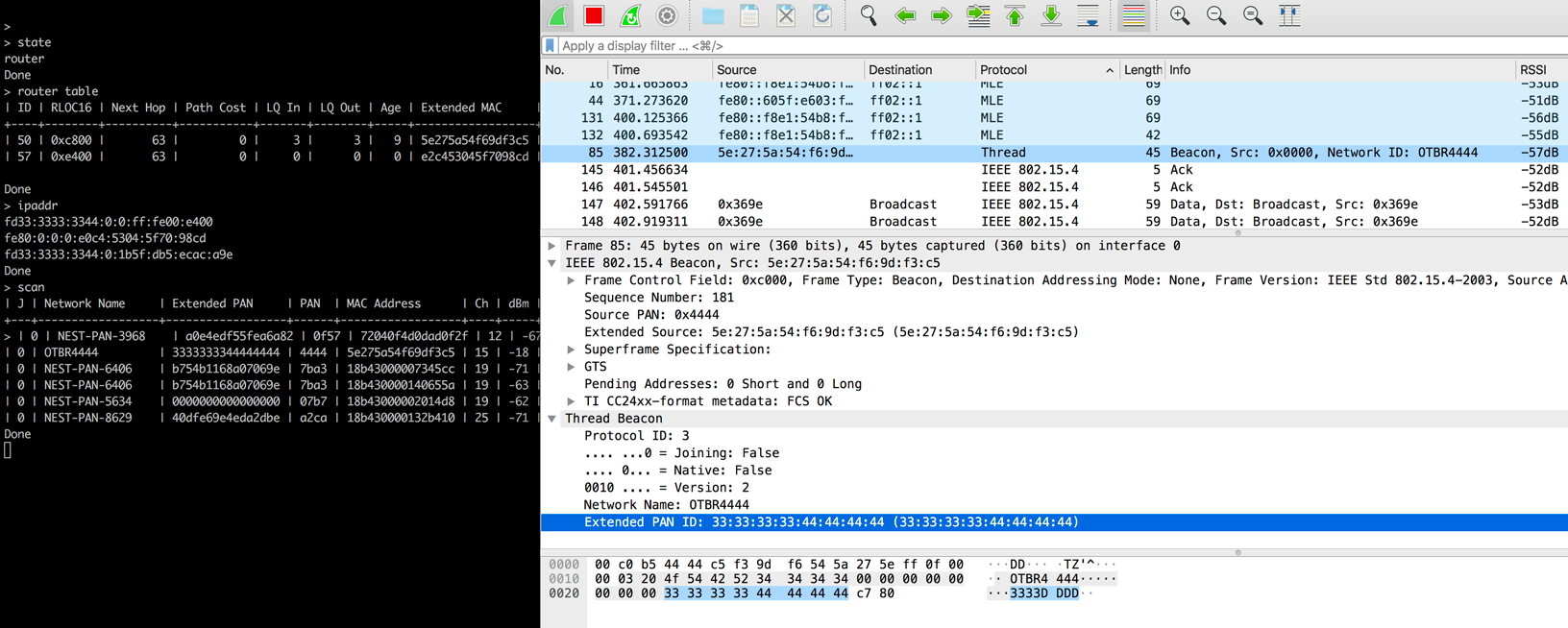 Wireshark-Aufzeichnung