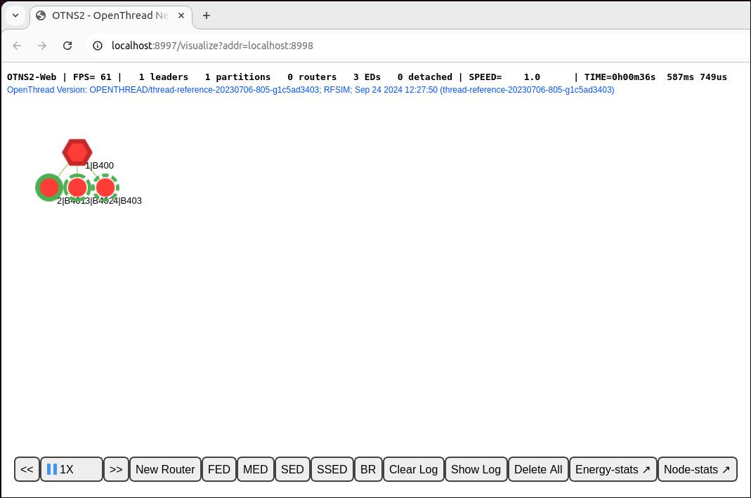 4 düğümlü Thread ağı